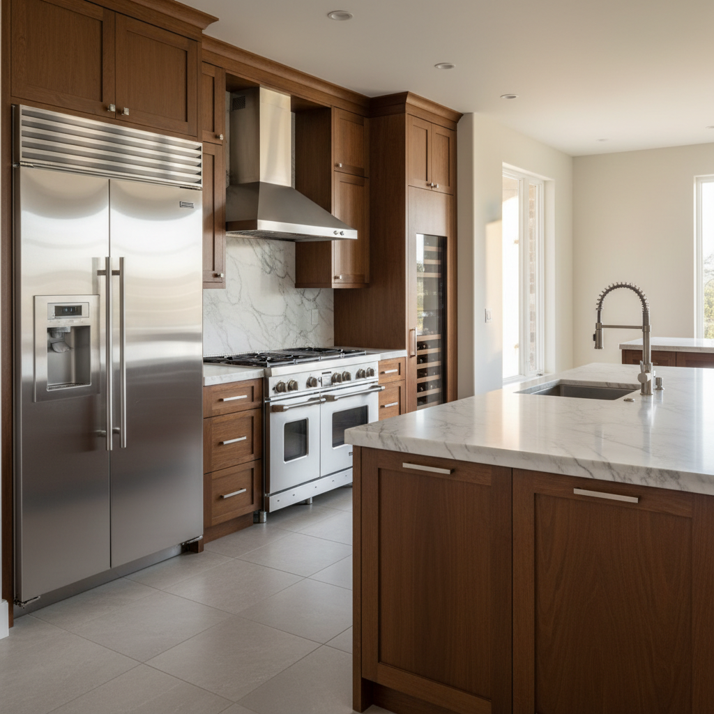 Luxury modern kitchen with premium appliances